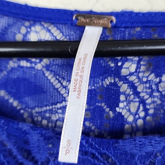 Free People Shake It Up Small Blue Lace Dress - Picture 4 of 11